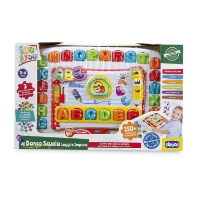 Jogo educativo Banco Scuola com letras coloridas da Chicco