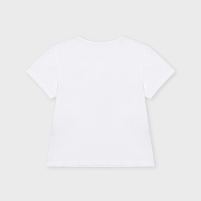 T-shirt branca de manga curta vista de trás