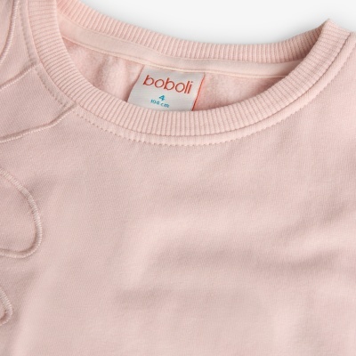 Camisola rosa clara para criança com etiqueta 