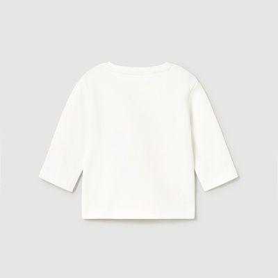 Camisola branca lisa de manga comprida vista de costas