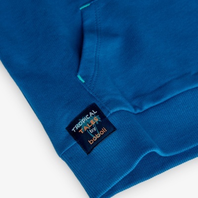 Manga de sweatshirt azul com etiqueta 'TROPICAL TALES by boboli'