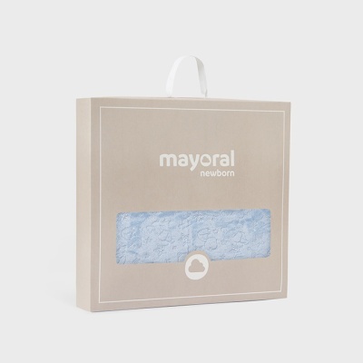 Embalagem de tecido azul claro floral para recém-nascidos da marca Mayoral newborn