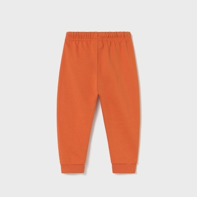 Calças compridas de criança cor de laranja com cós elástico