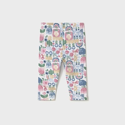 Leggings para bebé com padrão colorido em algodão