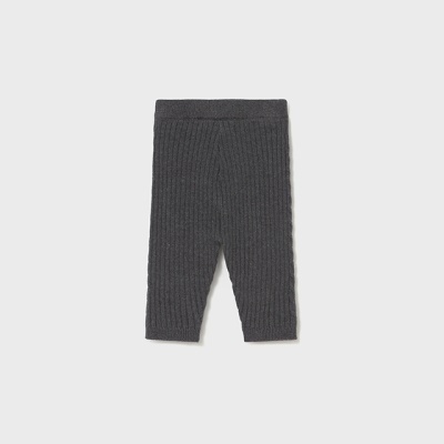 Calças de malha cinzenta escura para bebé com textura canelada