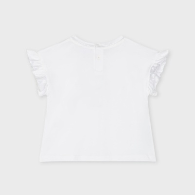 T-shirt branca de criança vista de costas