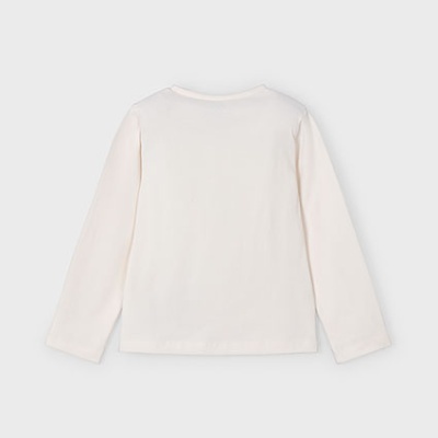 Camisola branca de manga comprida vista de costas