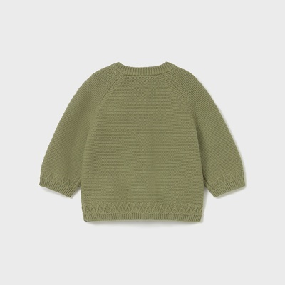 Camisola de malha infantil verde-oliva