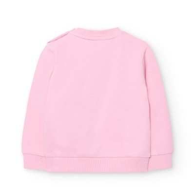 Casaco de criança rosa claro visto de costas