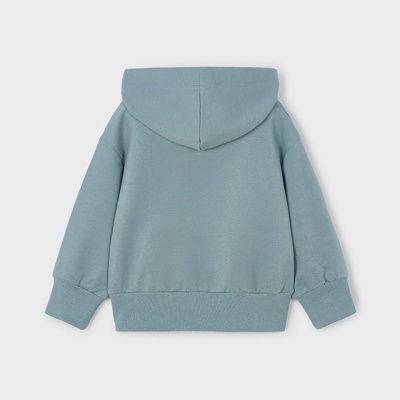 Casaco hoodie azul claro para criança visto de costas