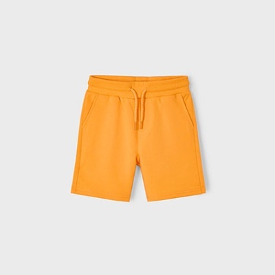 Shorts desportivos laranja com cordão e bolsos