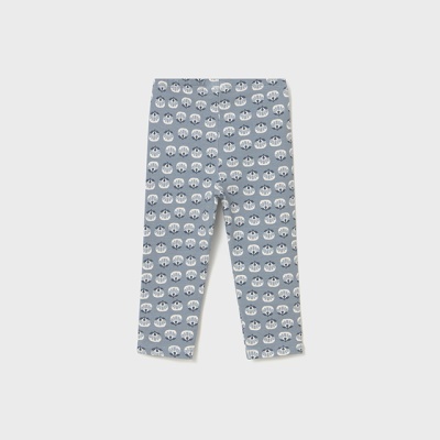 Calças de criança cinzento claro com padrão de ovelhas brancas