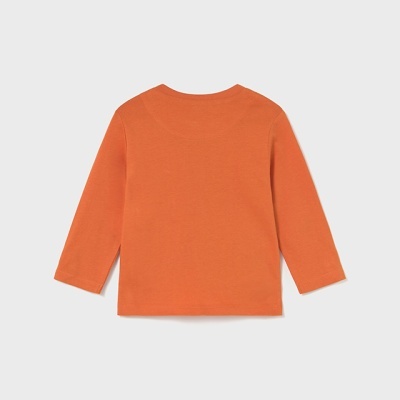 Camisola laranja de manga comprida vista de costas