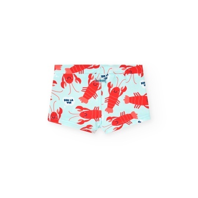 Cuecas de banho com lagostas vermelhas e texto SEA LA VIE