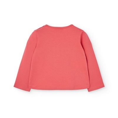 Camisola infantil rosa de manga comprida vista de costas