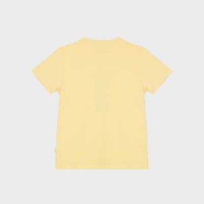 T-shirt amarela de manga curta vista de trás