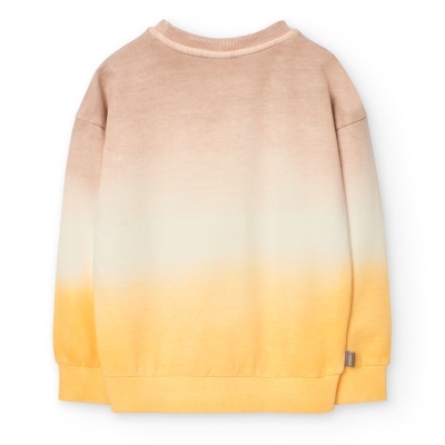 Sweatshirt infantil degradê bege, branco e amarelo, algodão