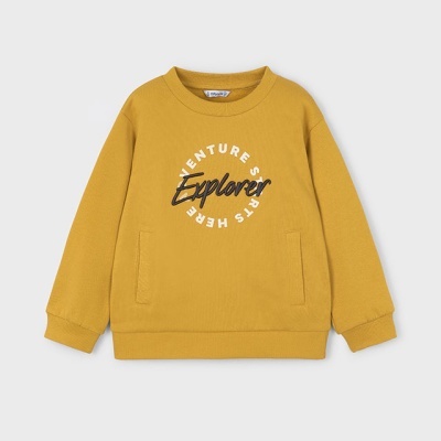 Sweatshirt amarela com texto impresso