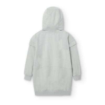 Sweatshirt cinza claro com capuz vista de trás