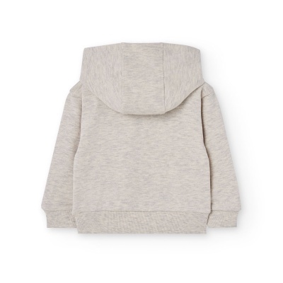Camisola de criança com capuz cinza claro vista de trás