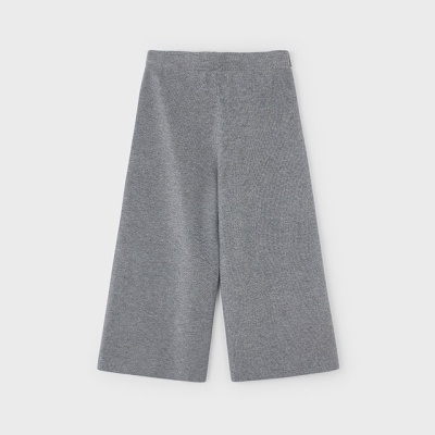 Calças culotte cinzentas com cintura elástica