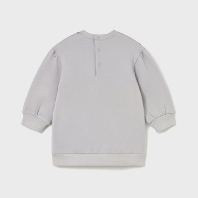 Sweatshirt infantil cinzenta clara com botões na parte de trás