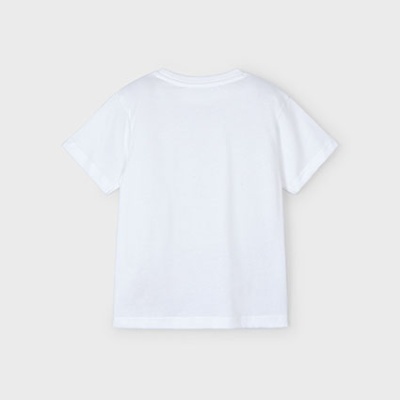 Camisola branca de manga curta vista de trás