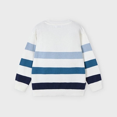 Camisola de malha às riscas em tons de azul