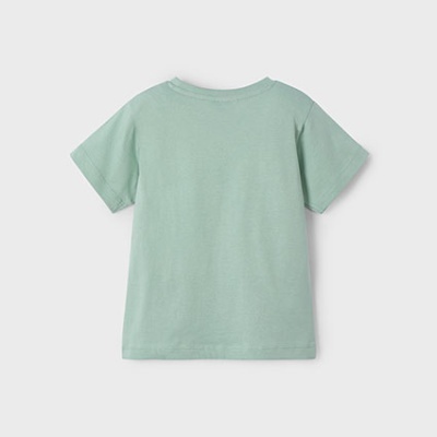 T-shirt verde clara de algodão vista de trás