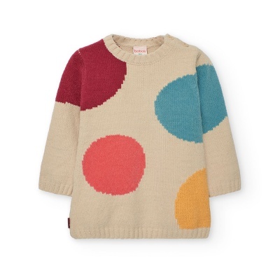 Camisola de criança de malha com círculos coloridos