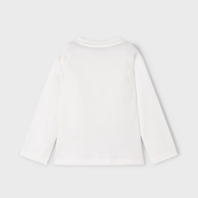 Camisola de manga comprida branca vista de trás