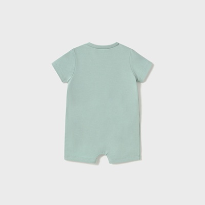 Macacão curto verde-água para bebé com mangas curtas