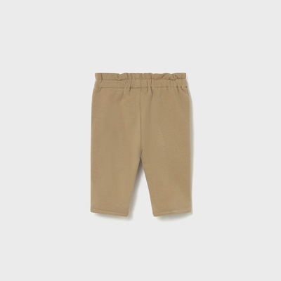 Calças de criança bege com cintura elástica