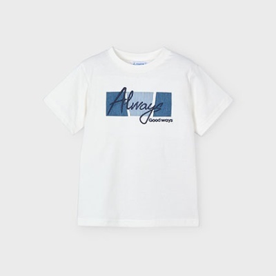 T-shirt branca de manga curta com estampado 'Always Good ways' na frente