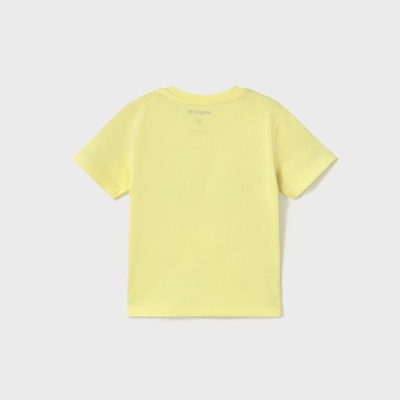 T-shirt amarelo claro de manga curta vista de costas