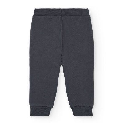 Calças de bebé cinzento escuro com cintura e punhos elásticos