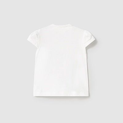 T-shirt branca de manga curta vista de costas