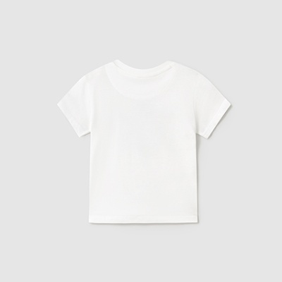 T-shirt branca de manga curta para criança
