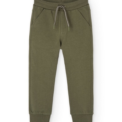 Calças de fato de treino verde com cordão e bolsos