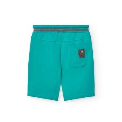 Calções verdes com cós elástico e bolso traseiro