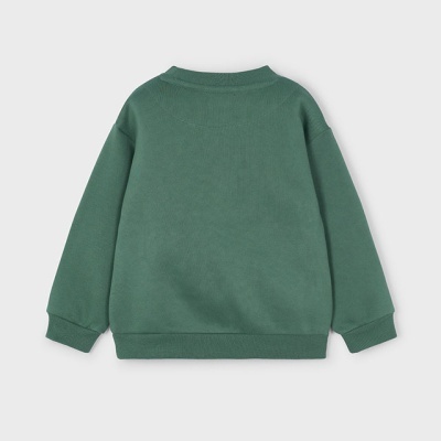 Sweatshirt verde com mangas compridas e gola redonda