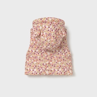 Blusa de bebé florida com capuz e orelhas