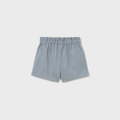 Calções curtos cinzento claro com cós elástico franzido