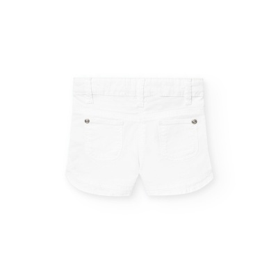 Shorts brancos para criança com bolsos traseiros