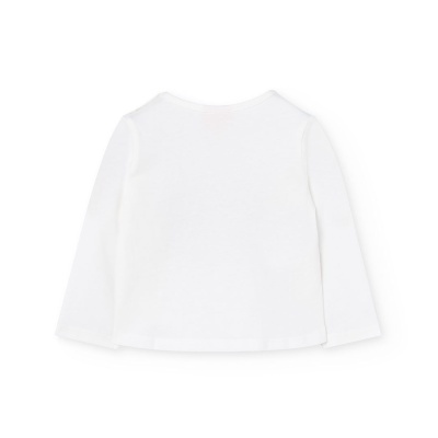 Camisola branca de manga comprida para criança