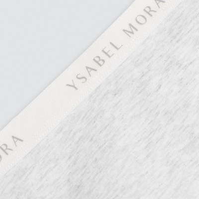 Tanga branca com elástico impresso 'YSABEL MORA'