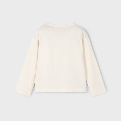 Camisola branca de manga comprida vista de costas