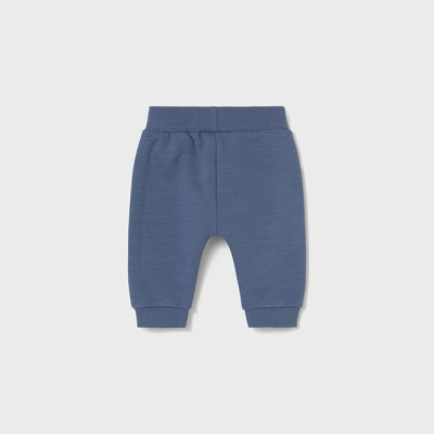 Calças de bebé azuis com cós e punhos elásticos