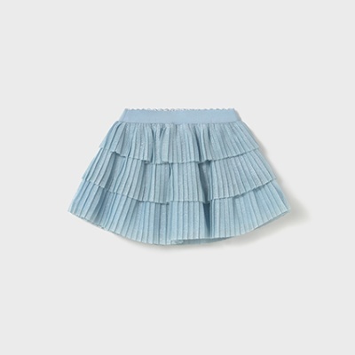 Saia azul clara plissada para criança