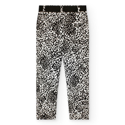Calças compridas de criança padrão animal preto branco